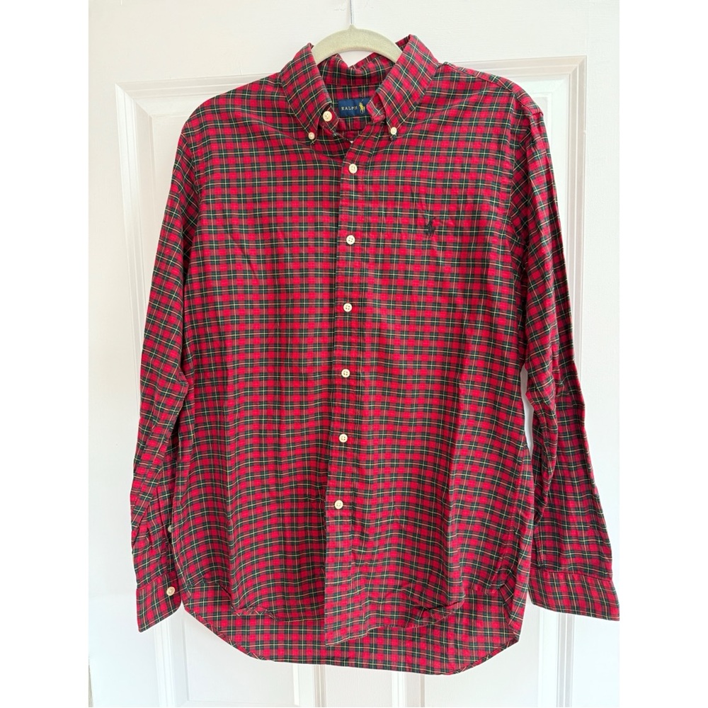 Ralph Lauren Plaid Button Down Shirt Size Medium